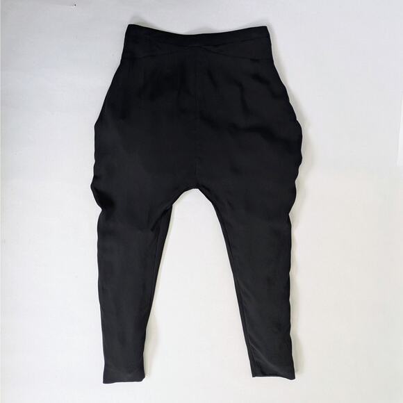 GIVENCHY Dropped Crotch Pants Women's S 38 Black Viscose Pleated Avant Garde - Picture 10 of 10